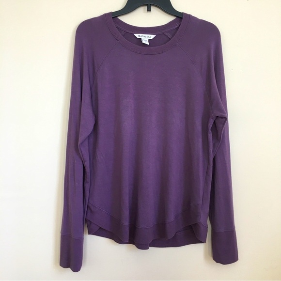 Athleta Mindset  Pullover Long Sleeve Modal Blend Maroon Athleisure Sweatshirt - Picture 3 of 16